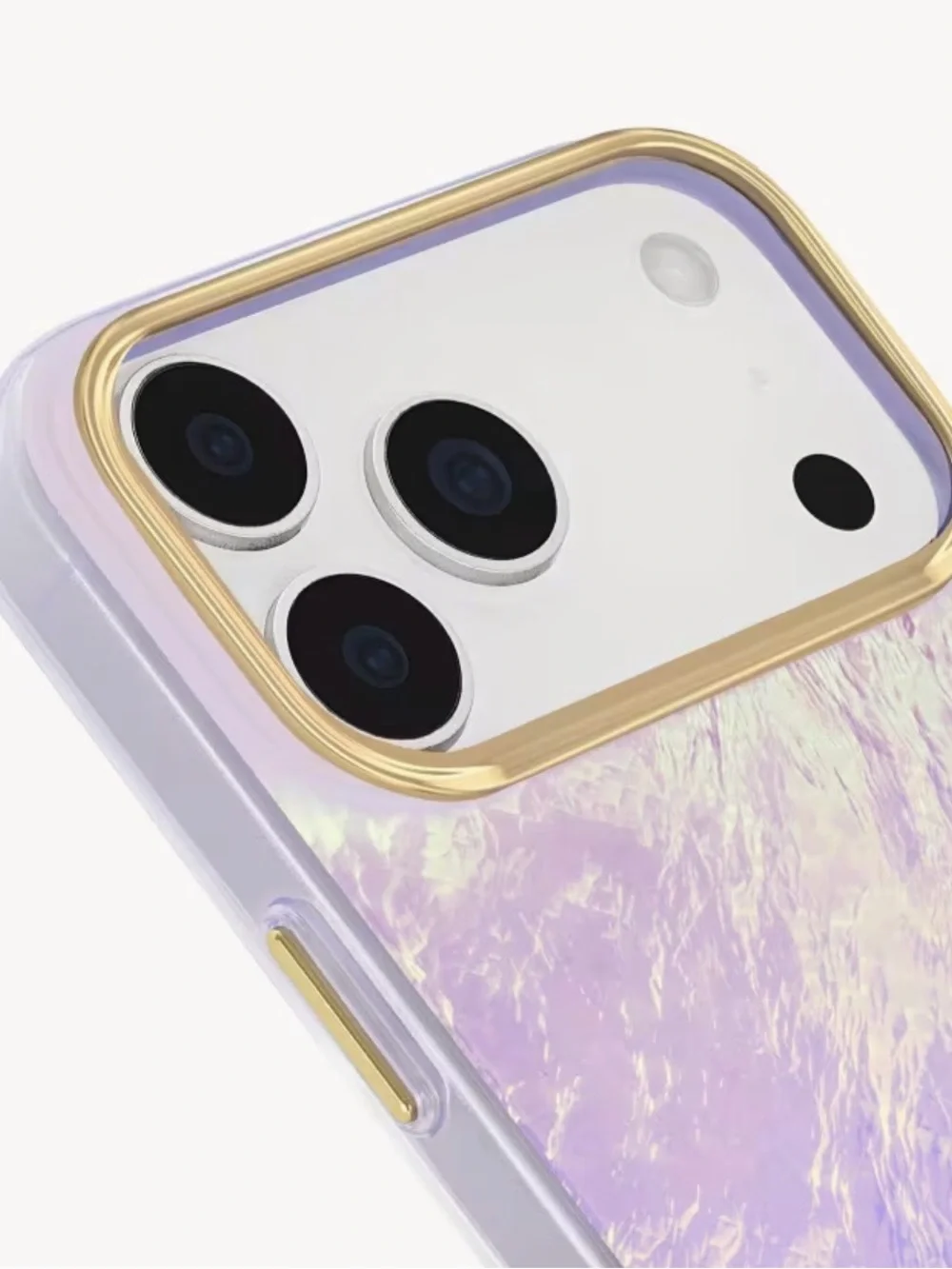 Kendra Scott Iridescent Pink MagSafe iPhone Case with Gold Trim